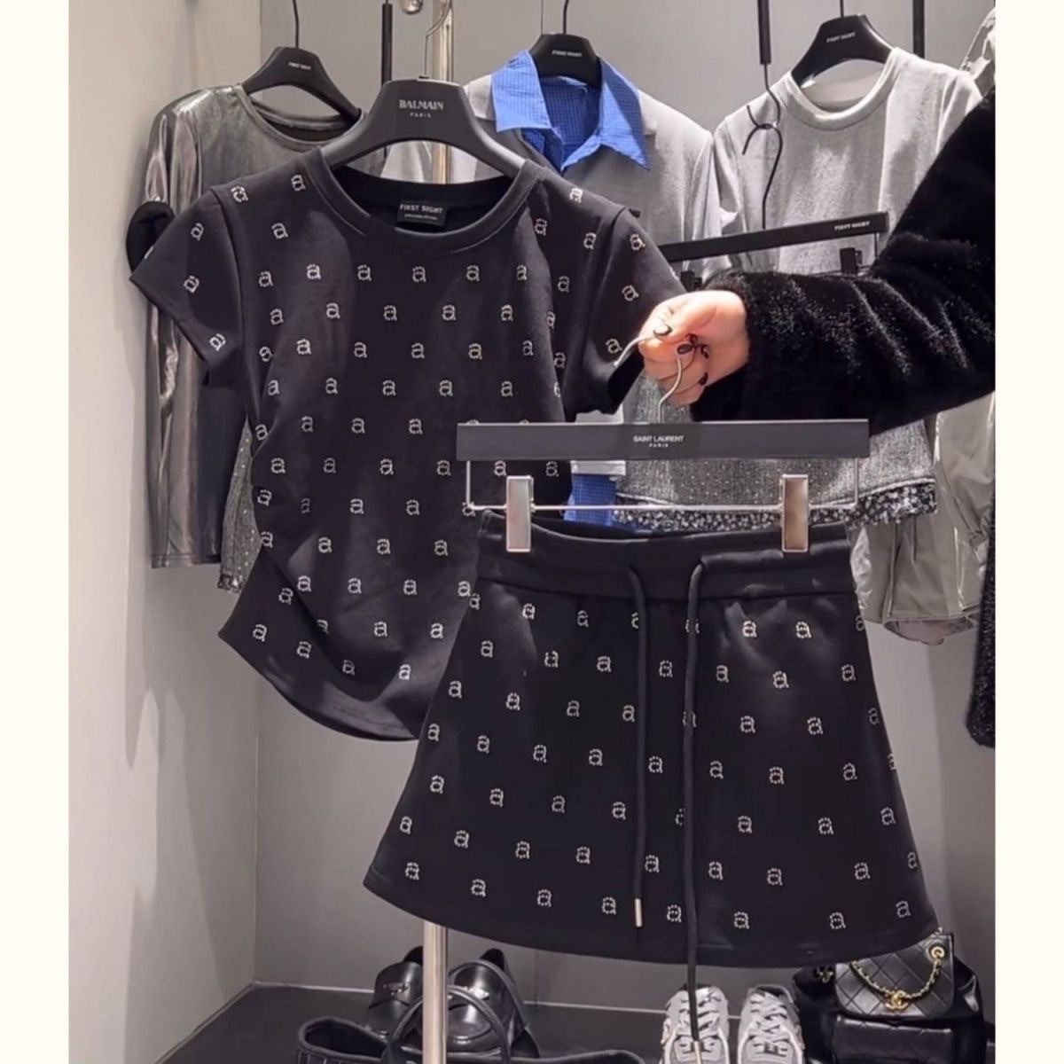 Women's Printed Short-sleeve T-shirt And Skirt Sport Two-piece Set