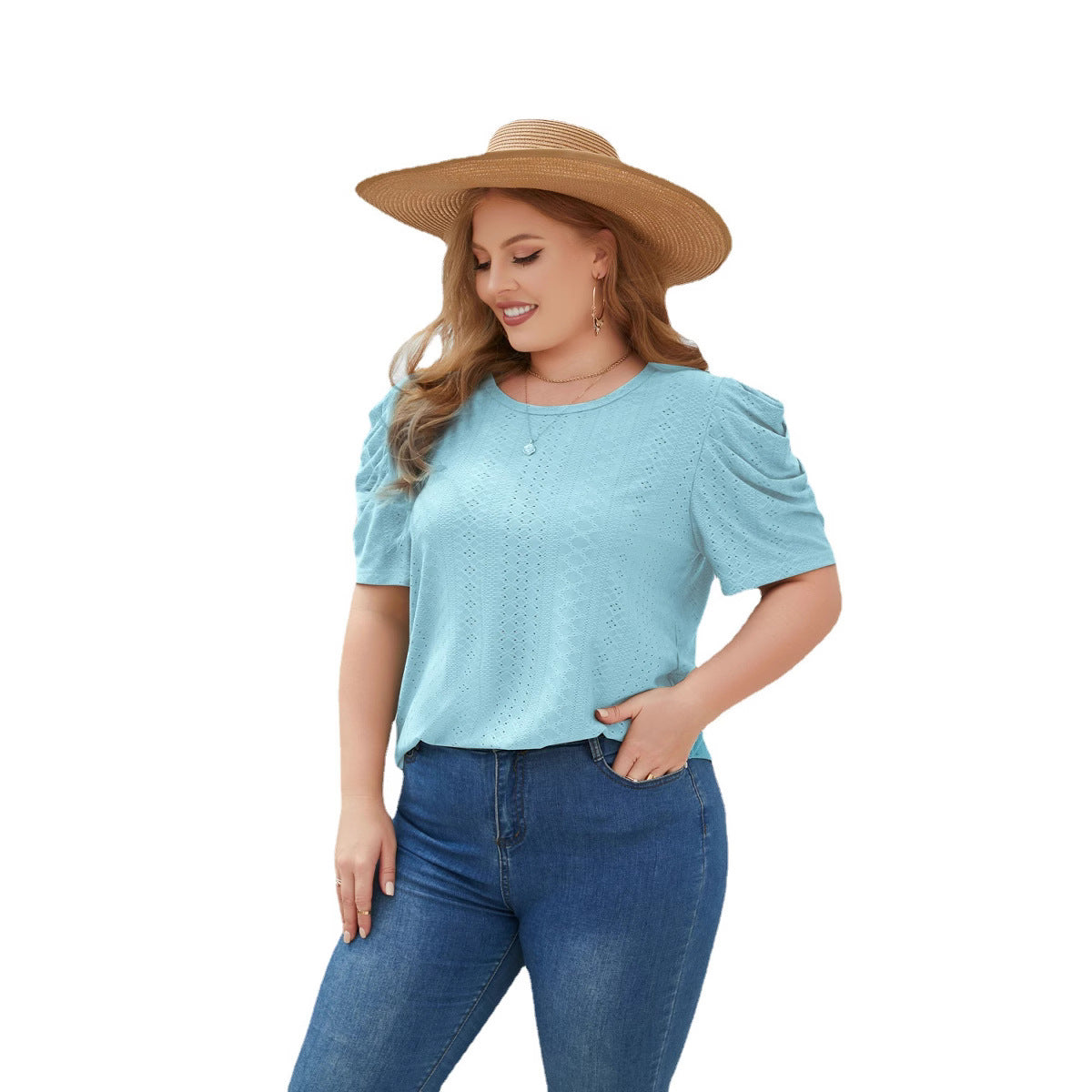 Dame Løs T-shirt Plus Size