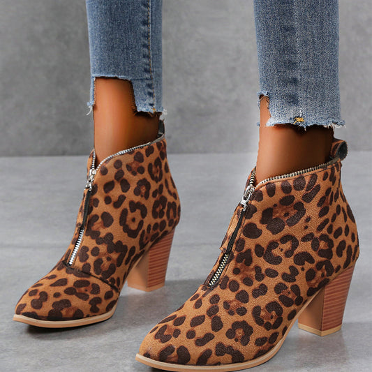 Women's Fashion Frosted Retro Coarse Heel Martin Boots