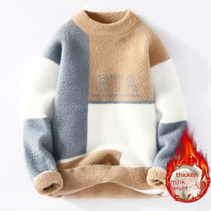 Mink Sweater Men's Warm Bottoming Shirt Trendy Sweater