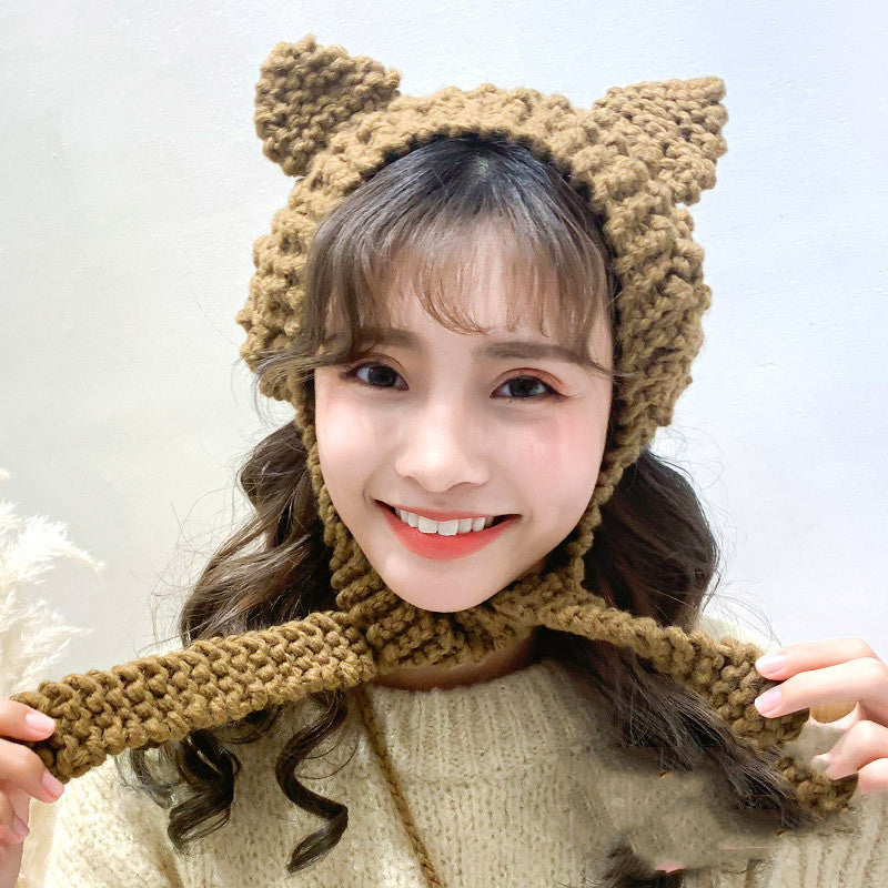 Women's Cute Knitted Cat Ears Knitted Wool Hat
