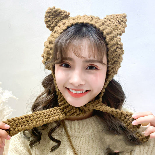 Women's Cute Knitted Cat Ears Knitted Wool Hat