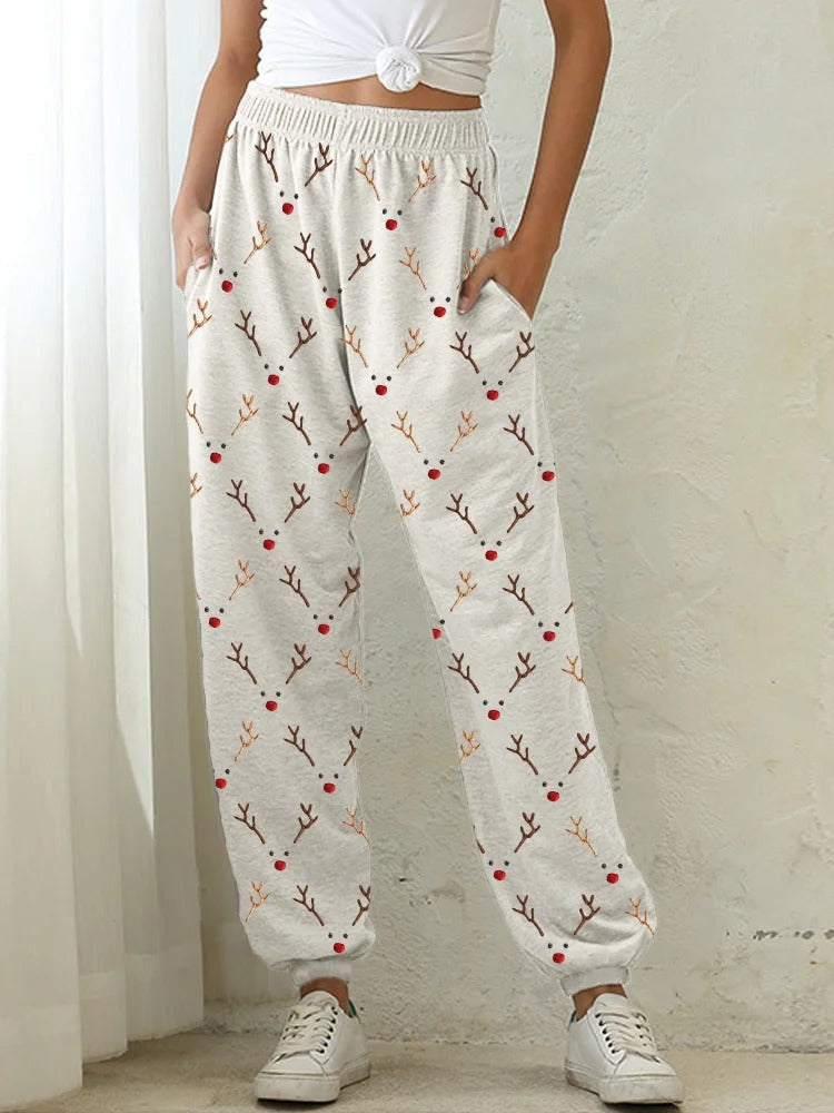 Animal-themed Digital-print High-waisted Harem Pants