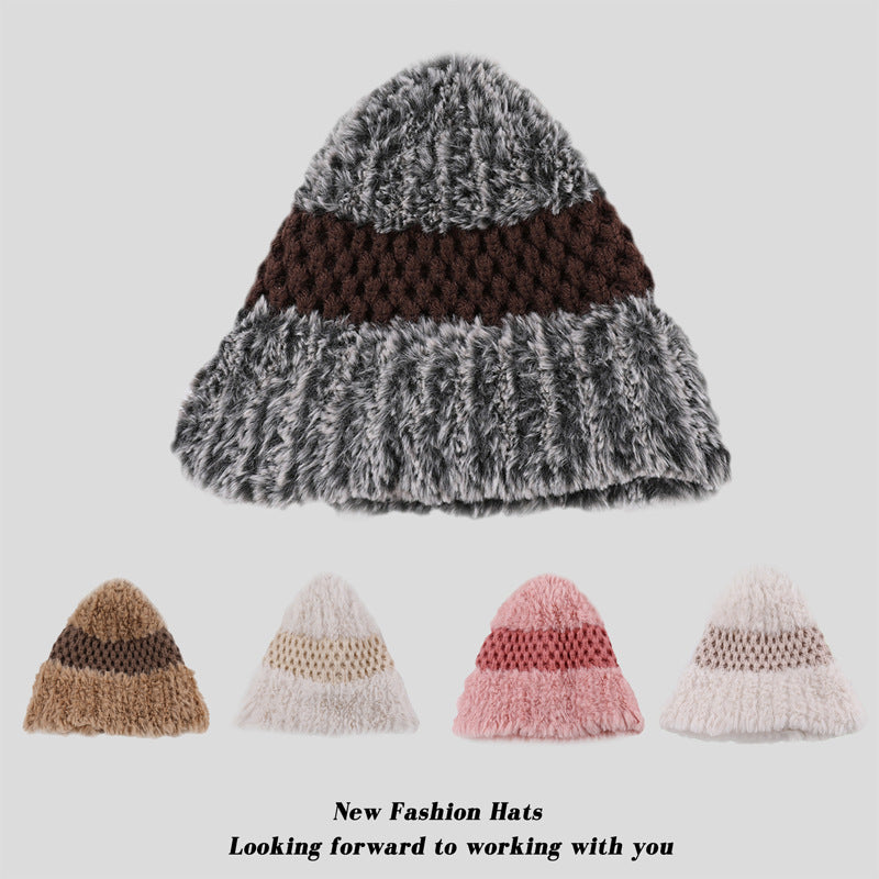 Women's Versatile Knitted Ear Warm Pullover Hat