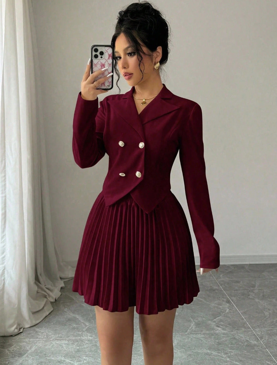 Stylish Two-piece Set Top Denim Short-sleeve Shirt With Butterfly Details