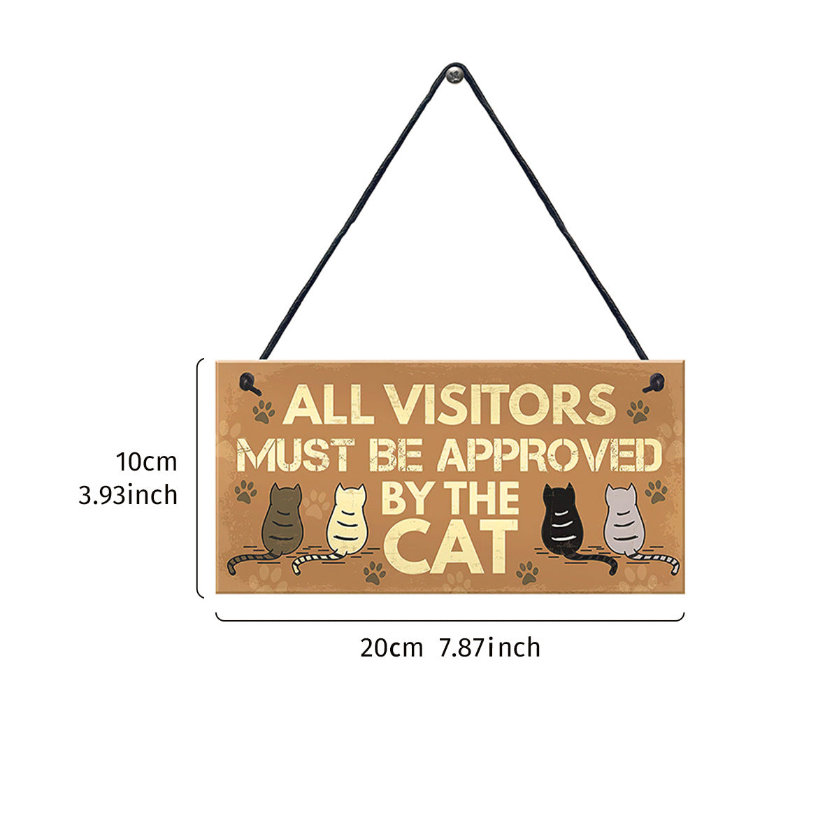 Wooden Cat Pendant For Pets Vintage Style
