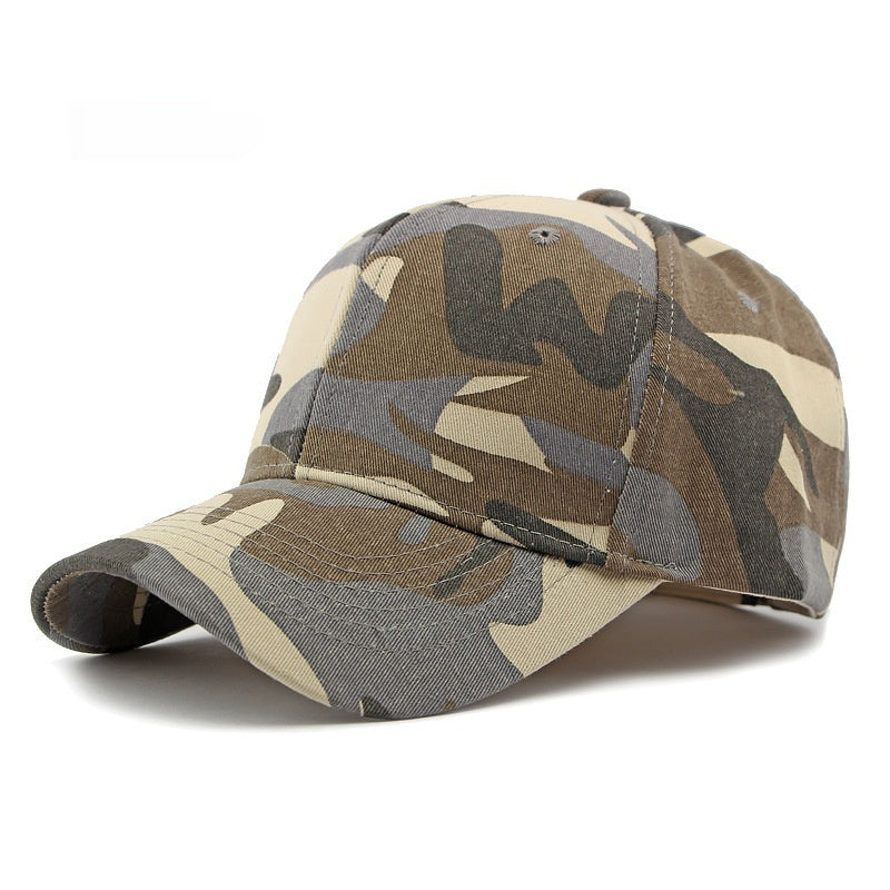 Camouflage Cotton Baseball Cap Outdoor Sun Protection Sports Hard Top Peak Cap