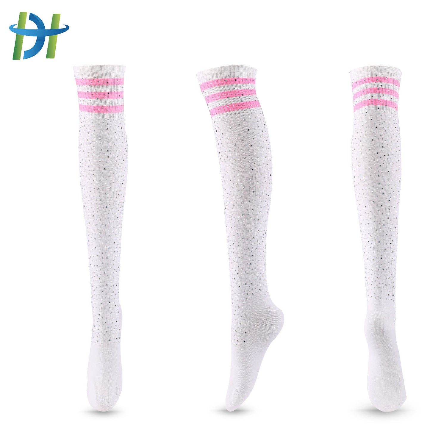 Diamond Stocking Women's Striped High Cotton Socks