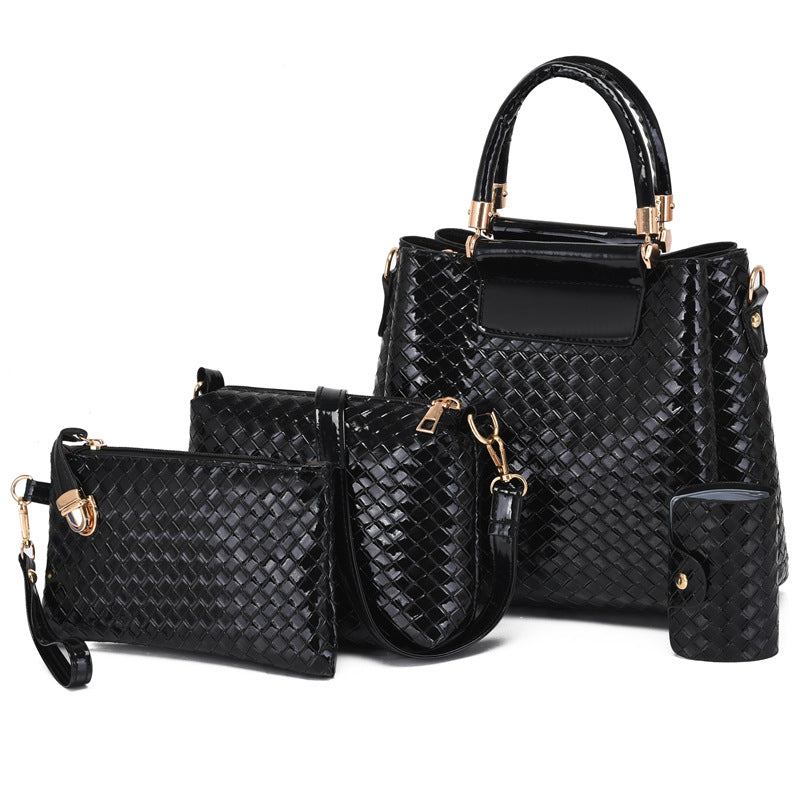 Fashion Embossed Four-piece Cover Mother Bag With Large Capacity