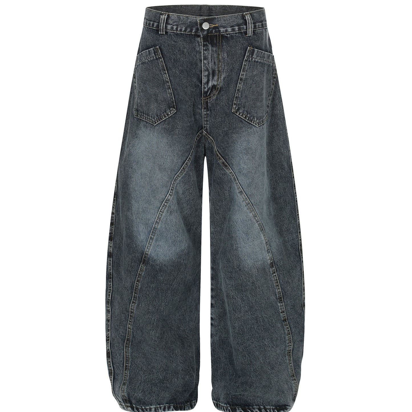 Women's Worn Looking Washed Out Wide Leg Jeans
