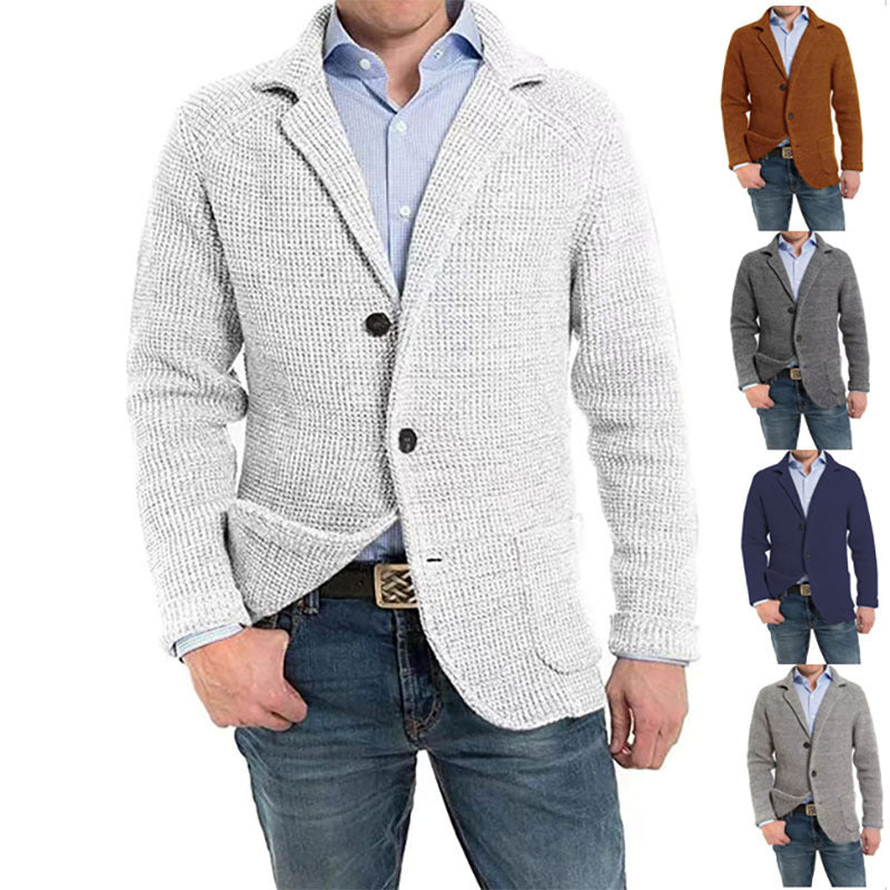 Herre Strikket Cardigan Sweater