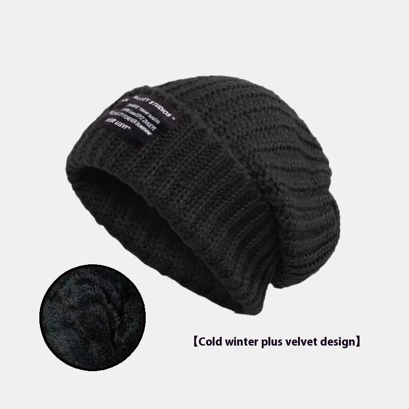 Knitted Hat Winter Warm Pile Heap Cap Men