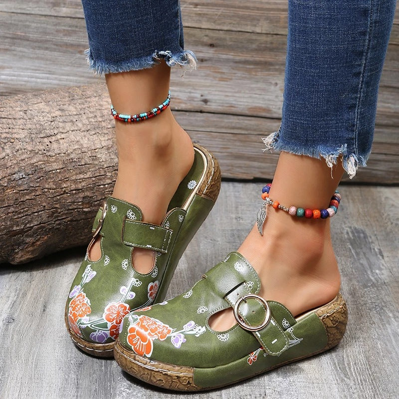 Ethnic Style Plum Blossom Totem Sandals And Slippers