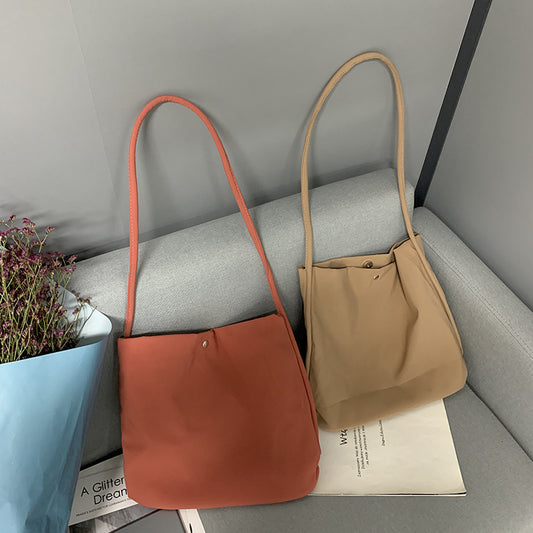 Simple Solid Color Nylon Canvas Bag