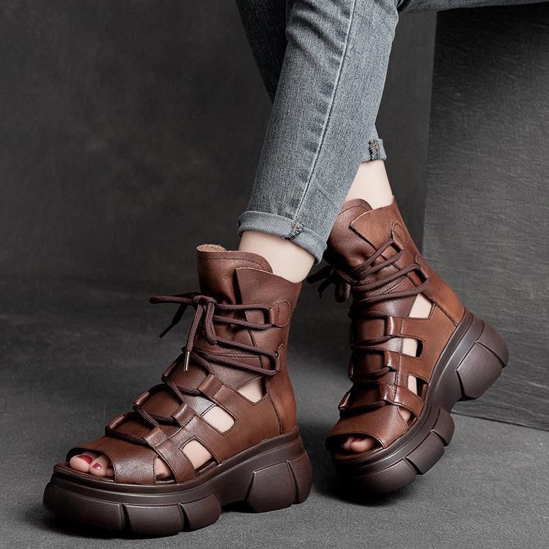 New Womens Sandals And Boots With A Hollowed-out Design