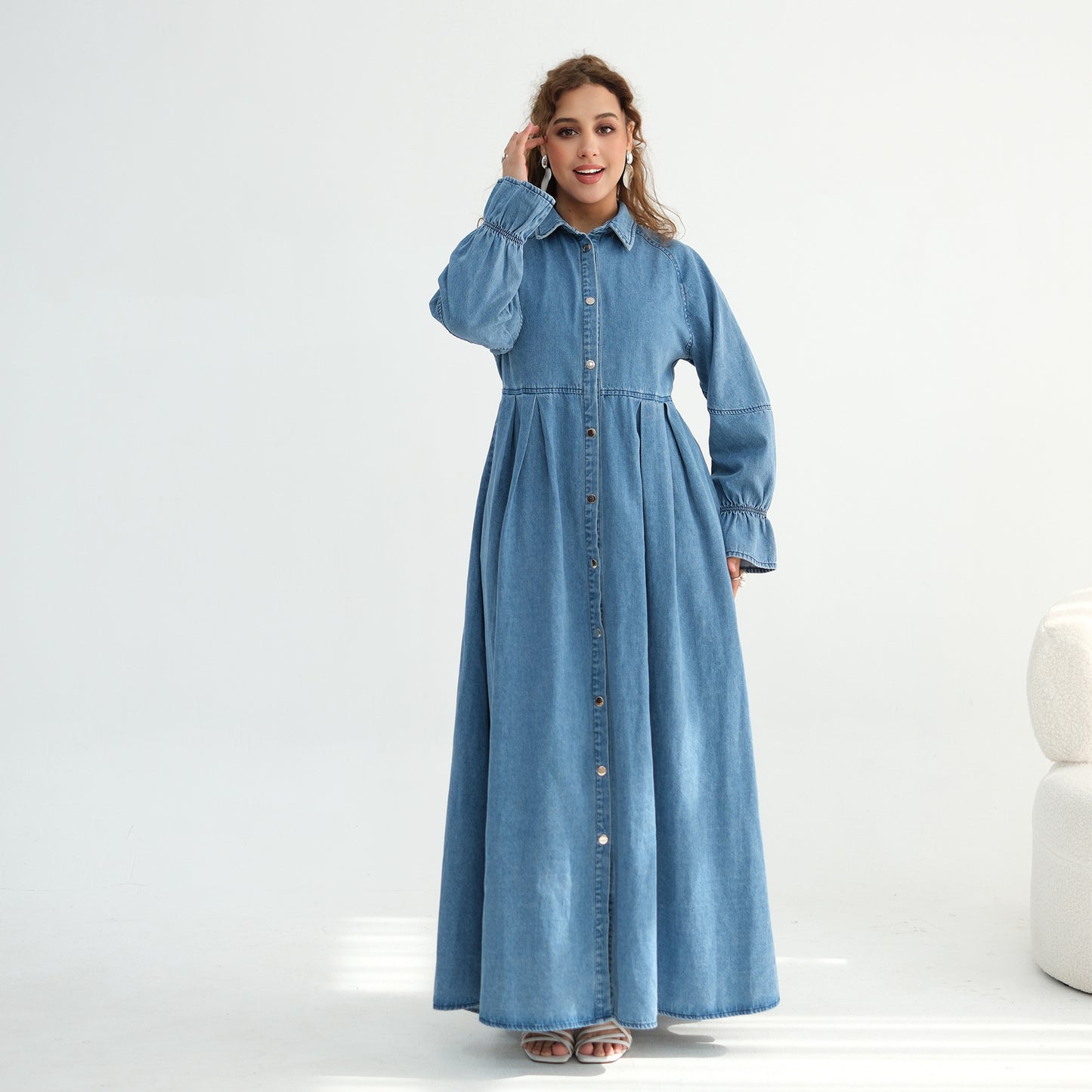 Denim Dress Middle Eastern Dubai European And American-style Robe