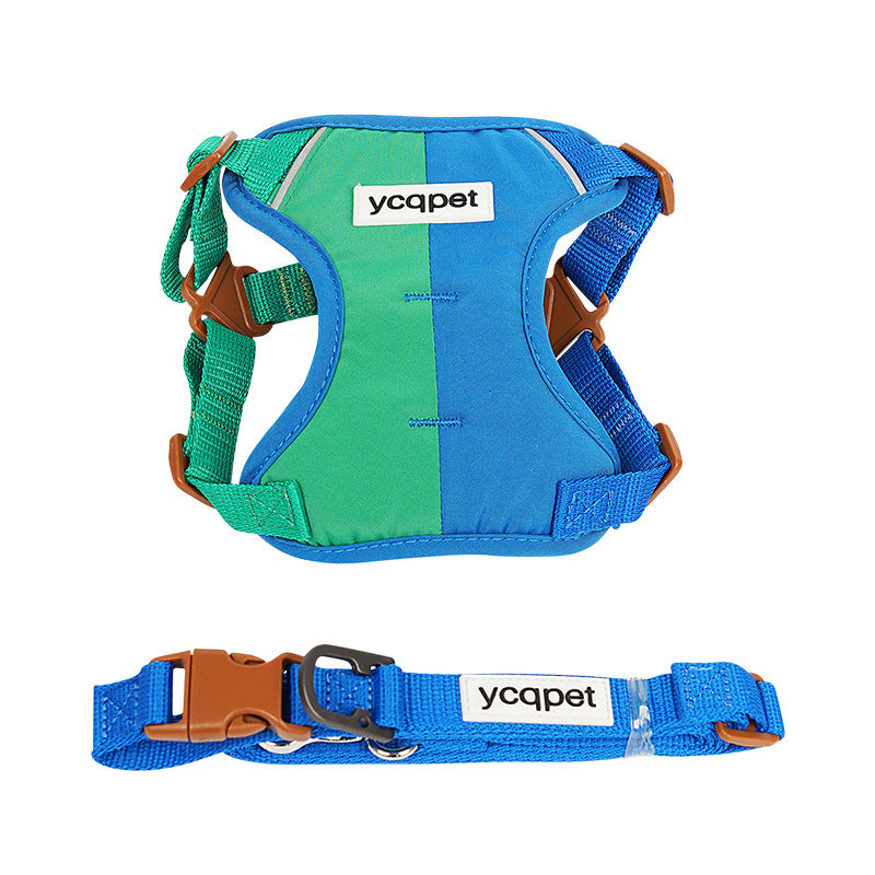 Cute Color Matching Dog Hand Holding Rope Reflective Chest Strap