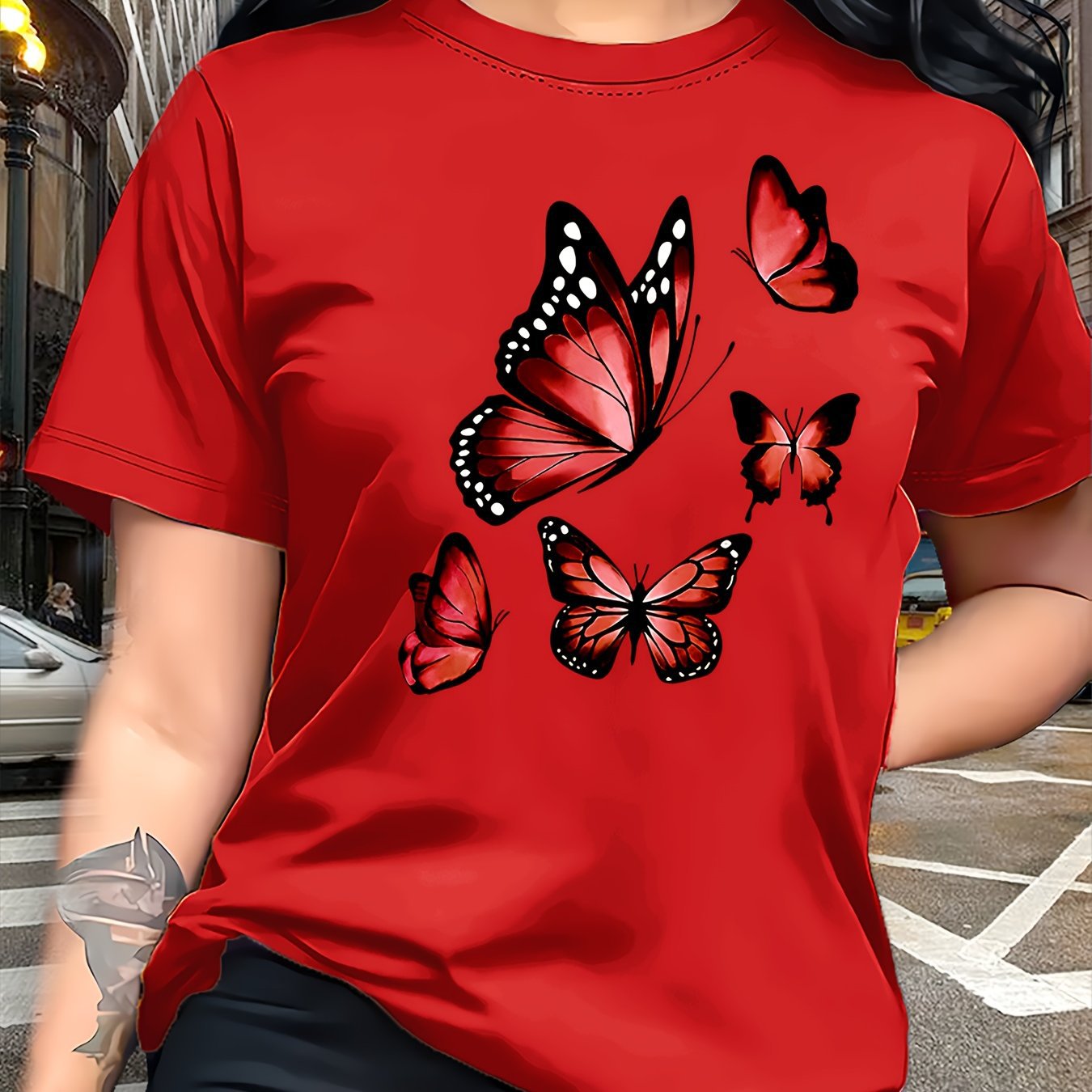 Womens Casual Short-sleeve Crew Neck In Vibrant Colors