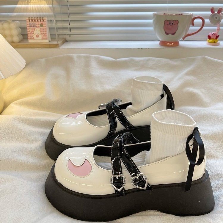 French Style Platform Leather Shoes Women