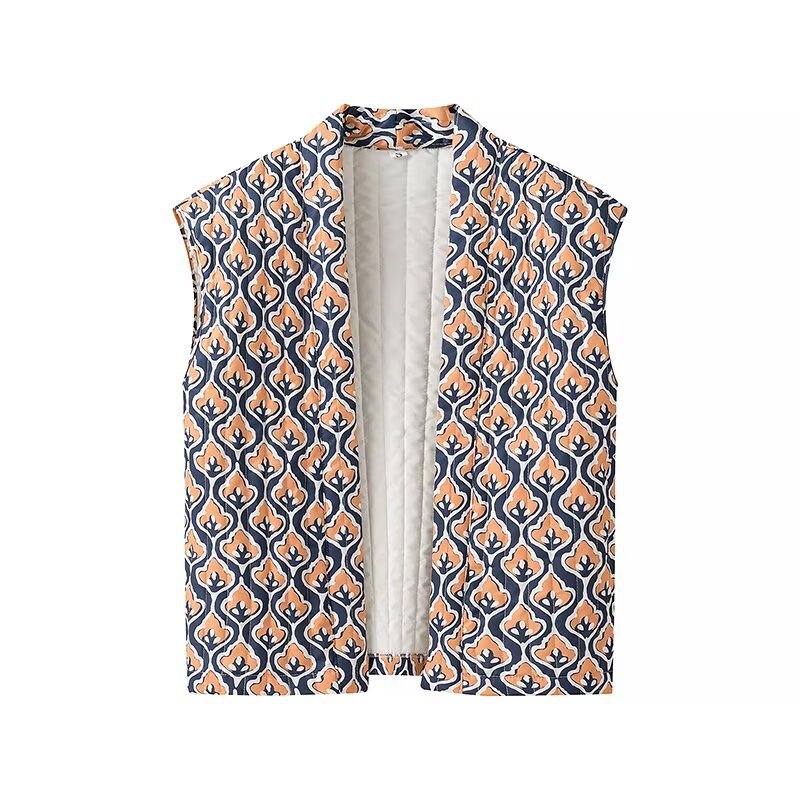 Fashion Camisole Printed Quilted Vest