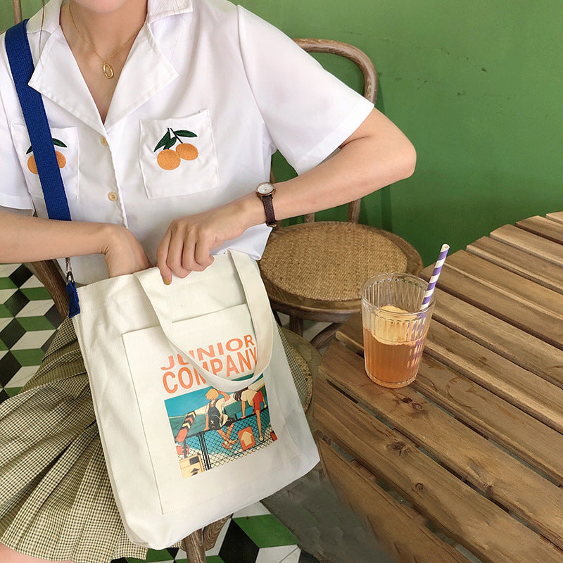 Women's Messenger Cartoon Shoulder Canvas Bag