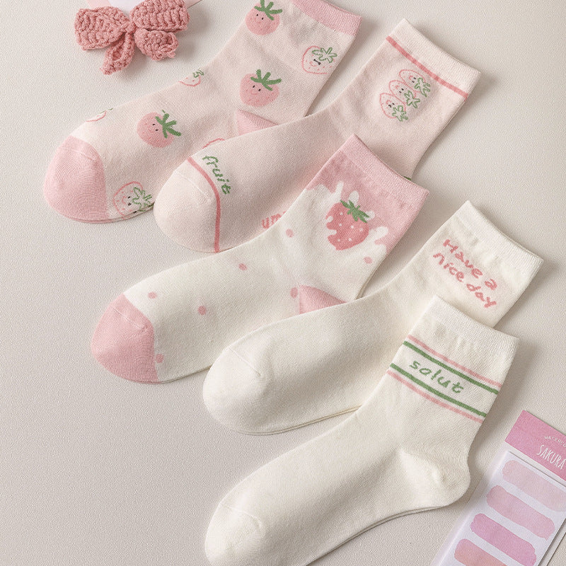 Women's Fashion Mid-calf High-top Cotton Socks