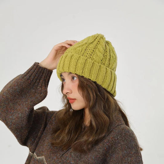Women's Retro Casual And Versatile Solid Knitted Hat