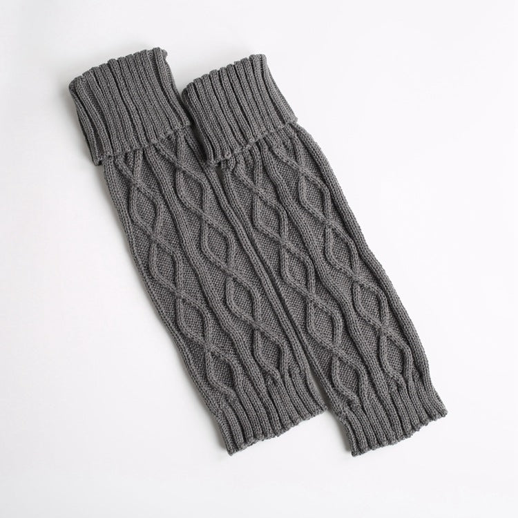 Knitted Wool Warm Leggings Mid-length Rhombus