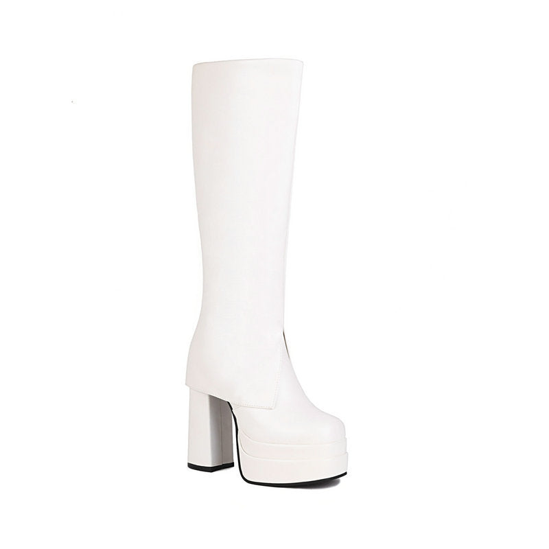 High Heel Platform Chunky Knee Boots