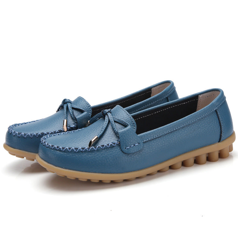 Women's Casual Flat Two-layer Cowhide Gommino
