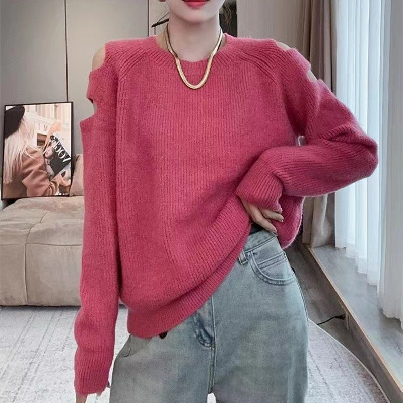 Solid Color Age-reducing Versatile Loose Sweater