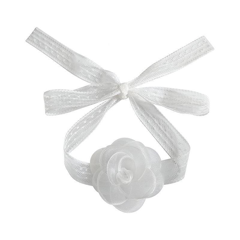 Korean Style White Lace Three-dimensional Camellia Flower Hair Band Temperament Necklace Bracelet Retro