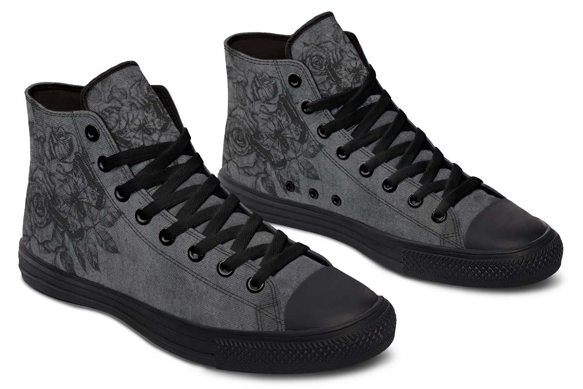 Men's And Women's Fashion Color Printing High-top Canvas Shoes