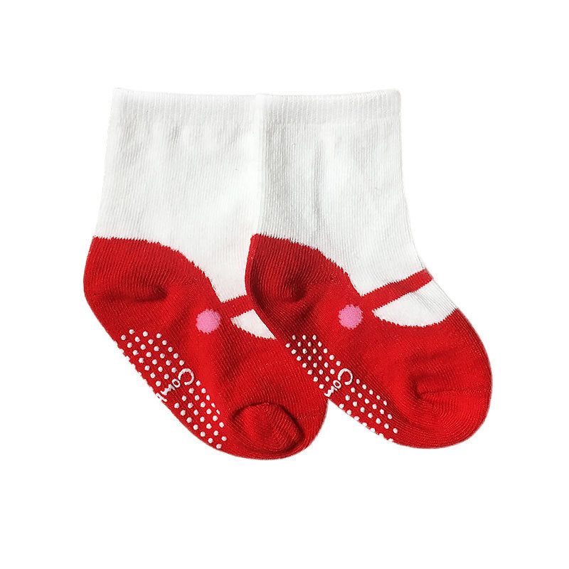 Combed Cotton Japanese Ballet Ankle Sock Baby Dispensing Non-slip Sole Socks