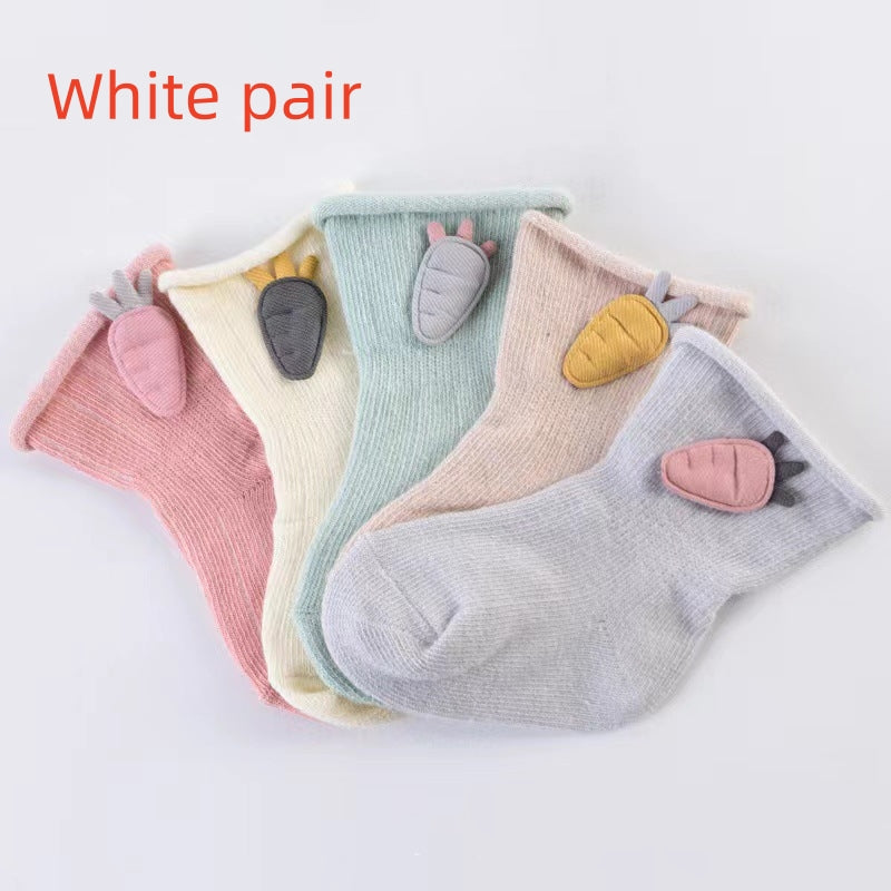 Spring And Autumn Newborn Kid's Socks Baby Socks Class A Loose Mouth Anti-drop