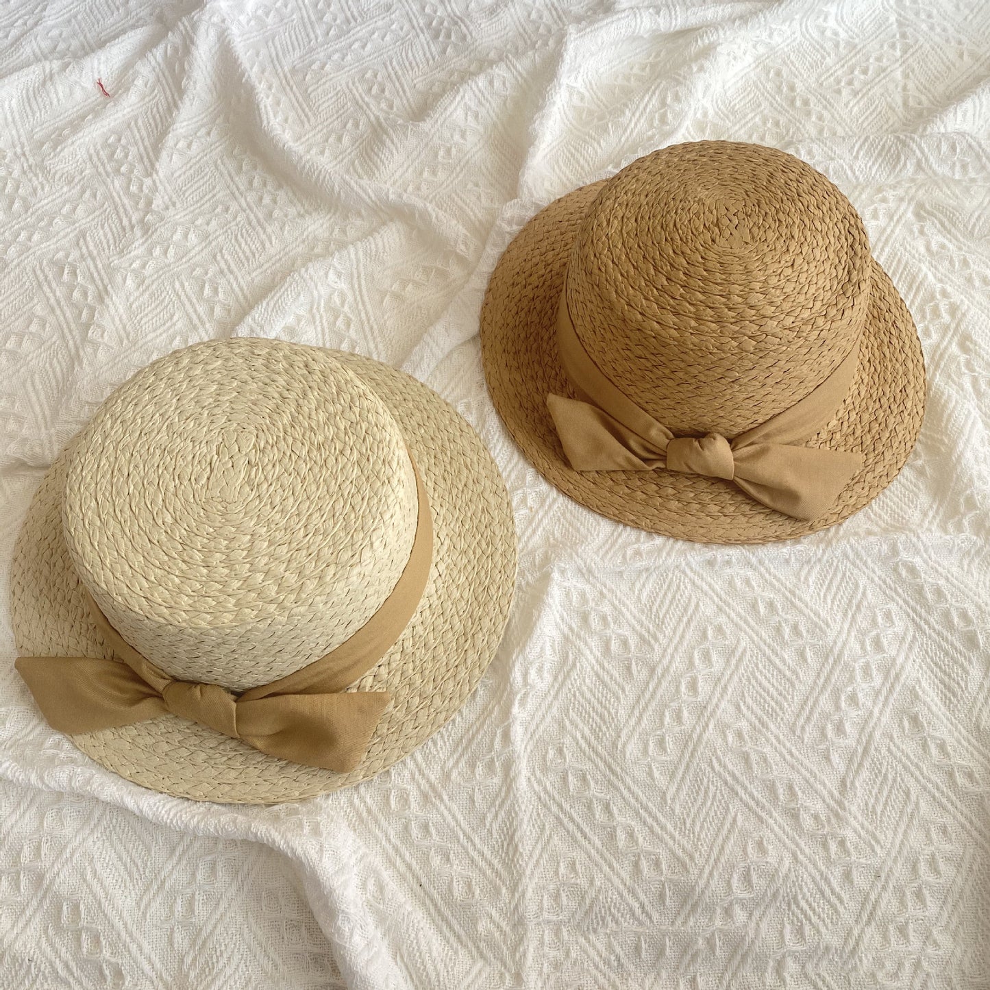 Women's Straw Hat Sunscreen Women's Bowknot Big Brim