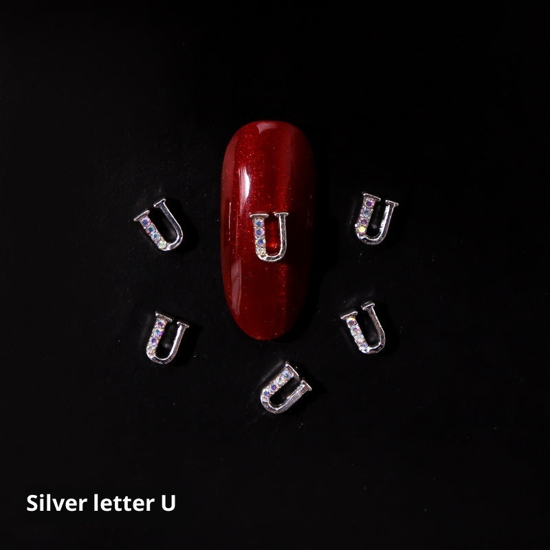 Nail Crystal LZ Personality 26 Letters Alloy Ornament