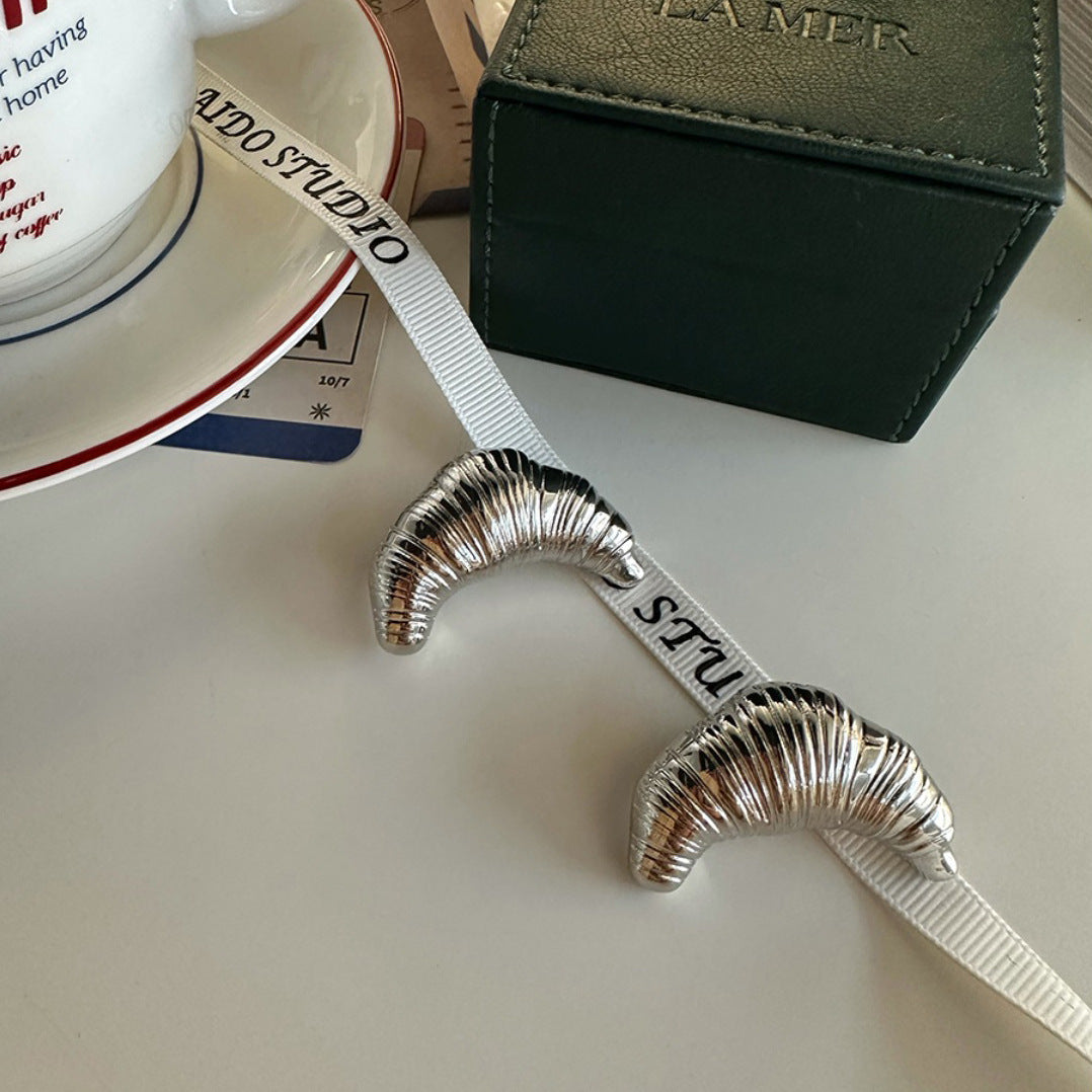 Croissant Corsage Broche High-end Kvindeligt Designfølelse Niche Sølv Kan Rose Par Emblem