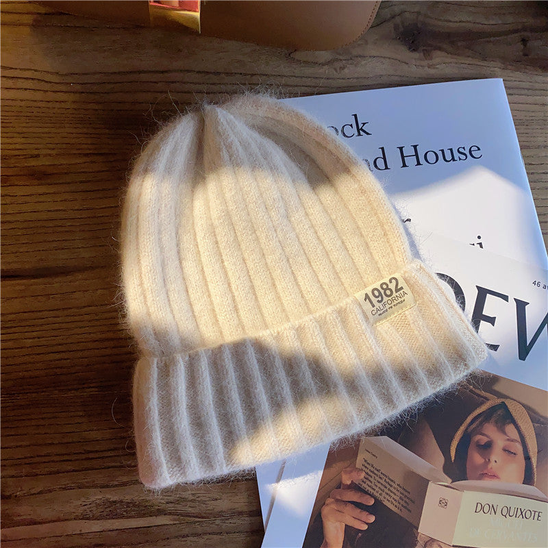 Solid Color Digital Ins Knitted Hat For Warmth
