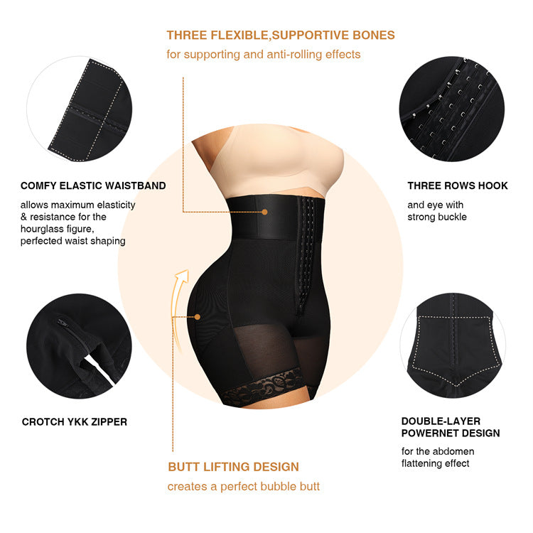 Breasted      3    Bodybuilding Girdle High Waist Belly Contracting And Hip Lifting Pants