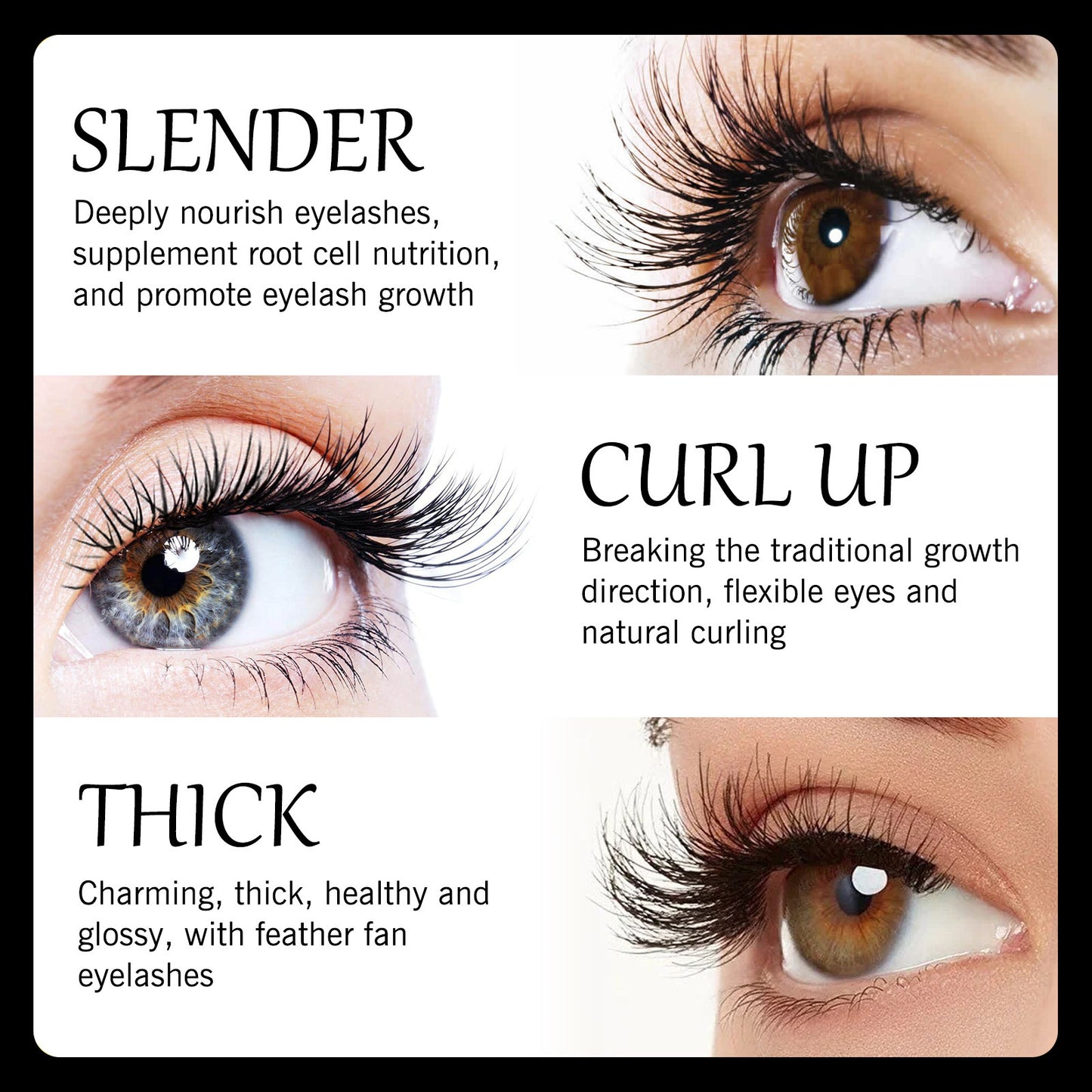 Black Natural Beautiful Long Curling Thick Moisturizing Not Easy To Smudge Eyelashe
