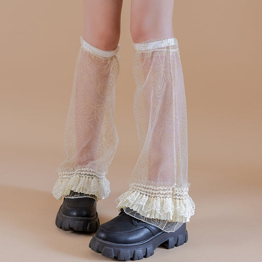 Y2g Millennium Hot Girl Bronzing Black Speaker Width Leg Warmer Calf Socks