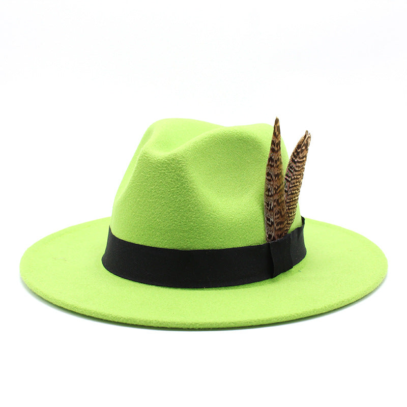 British Style Versatile Flat Border Jazz Hat Woolen