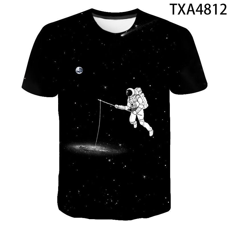 Summer Fashion Astronaut Starry Sky 3D Digital Print T-Shirt