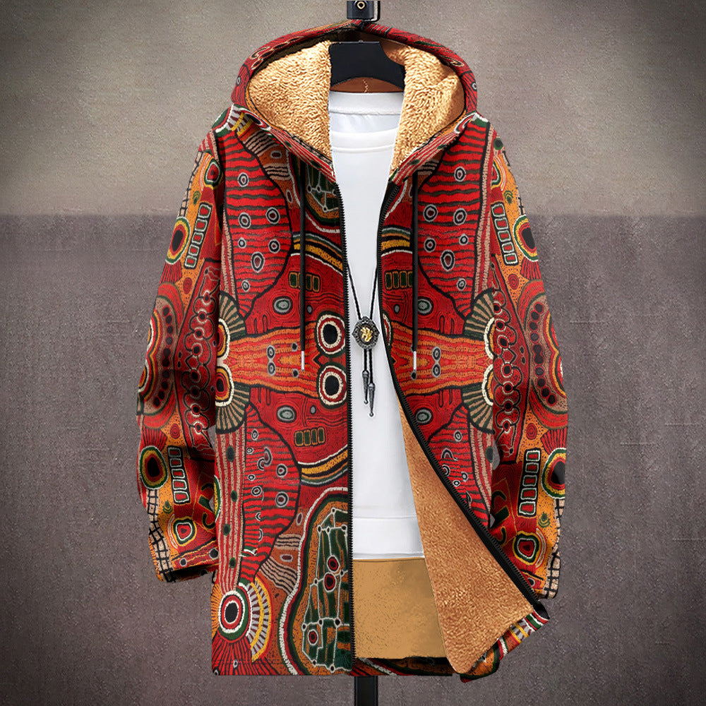 Coat Multi-color Zipper Hooded Thickened Lining