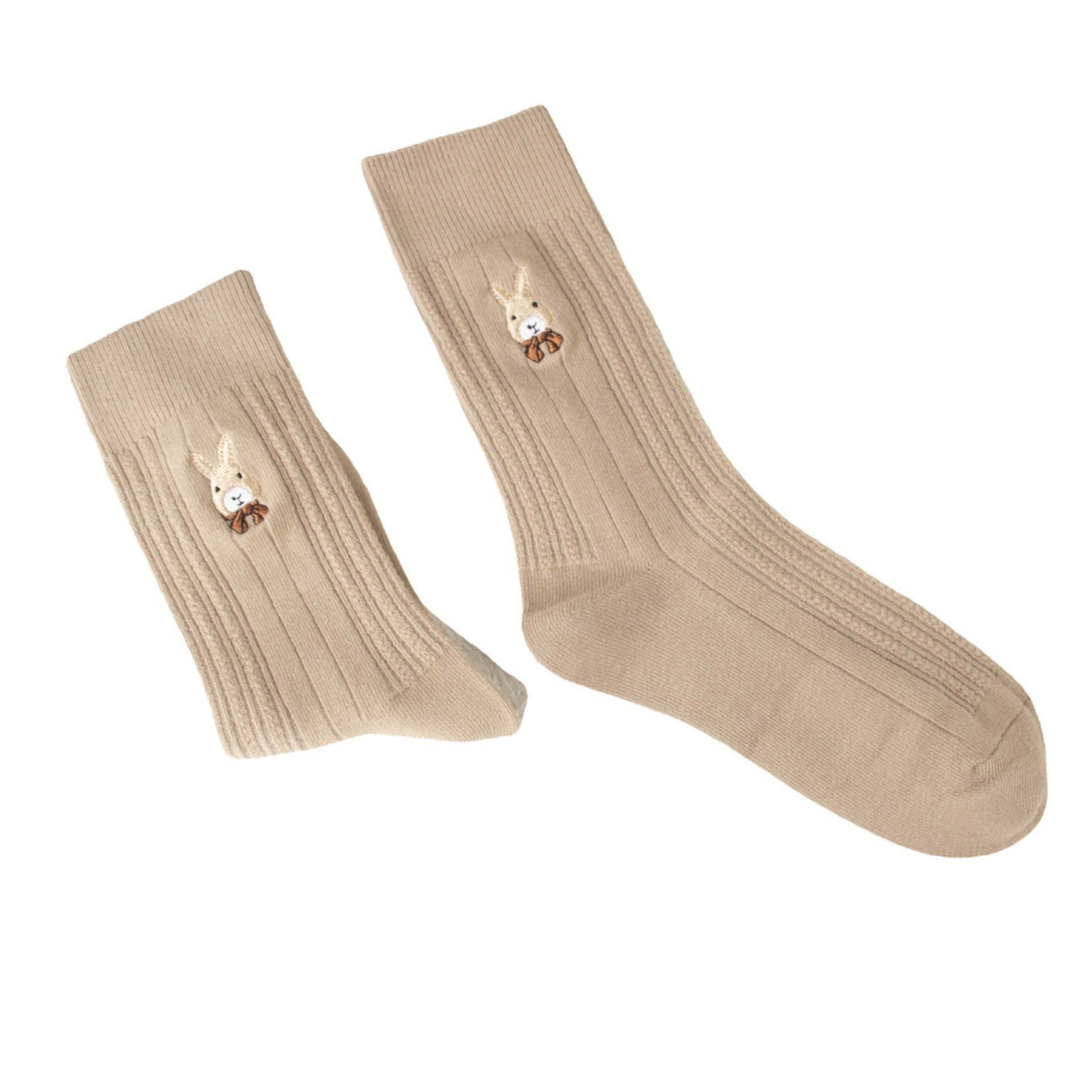 Women's Fashion Pure Cotton Embroidery Black And White Long Socks