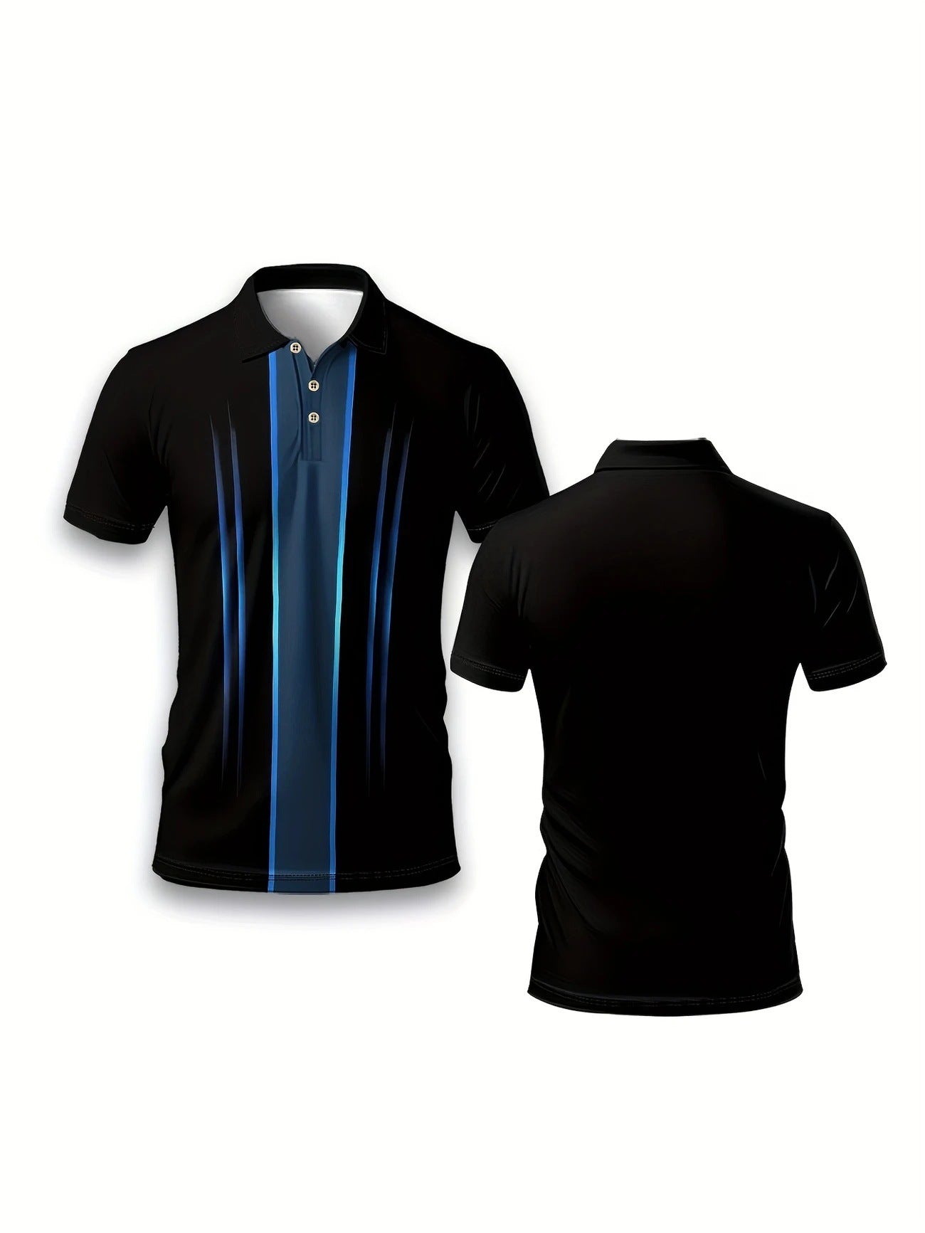 Mens Short Sleeve Athletic Top Breathable Printed With A Turn Down Collar