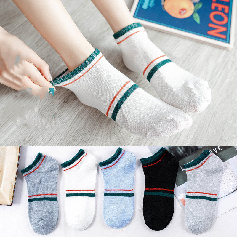 Summer Thin Shallow Mouth Boat Socks Ladies Cotton Socks