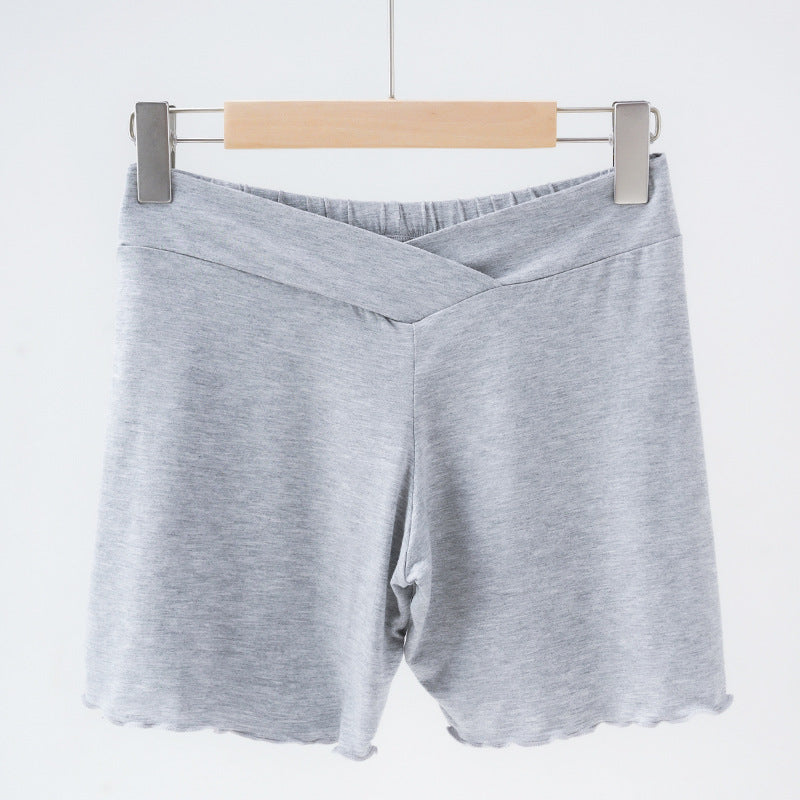 Summer Anti-exposure Belly Support Summer Thin Leggings Shorts Low Waist Plus Size