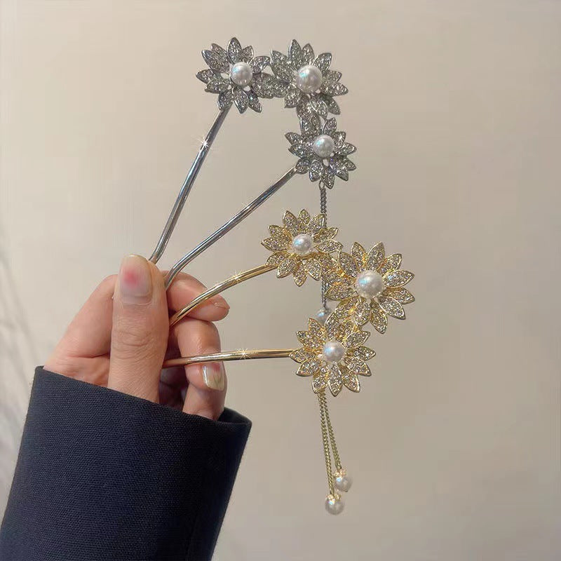 Blomsterhårnål Elegant Perlevedhæng